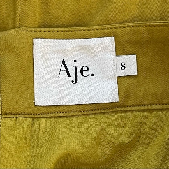 AJE  CASABLANCA BRAIDED TIERED MAXI SKIRT IN OLIVE GREEN boho quiet luxury - Picture 11 of 13